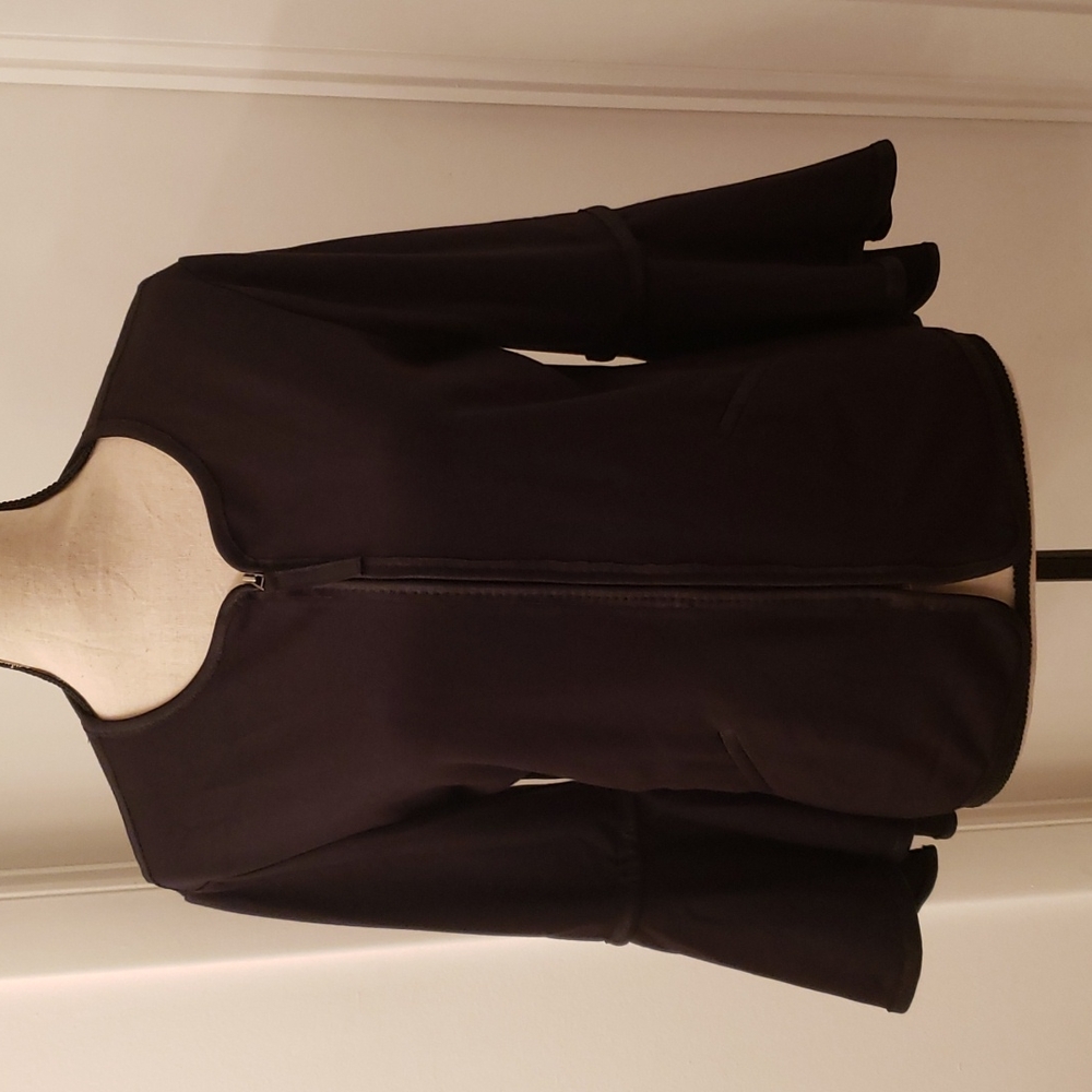 Max Studio ruffled sleeve zip up jacket.